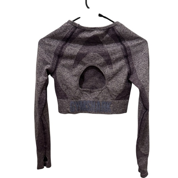 Gymshark Purple FLEX SPORTS LONG SLEEVE CROP TOP size Medium - Picture 2 of 4